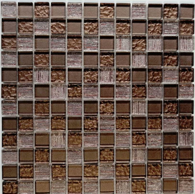 Glass mosaic GLOSS BROWN 30х30