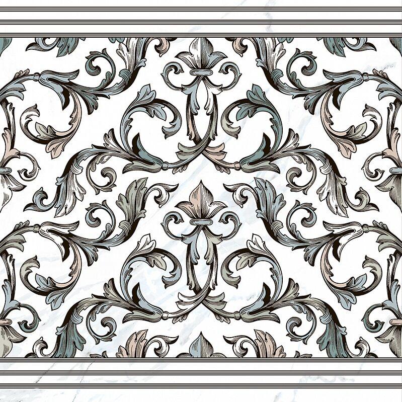 Dec Cenefa Malaquita Blanco Rect