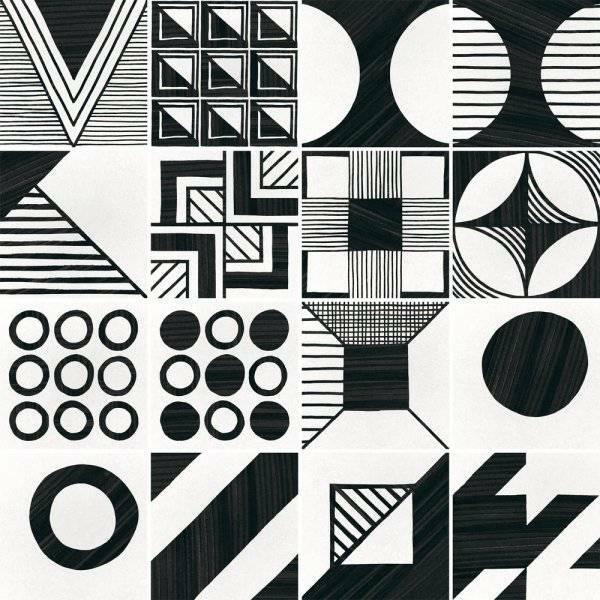 22105 Deco Pacthwork B&W