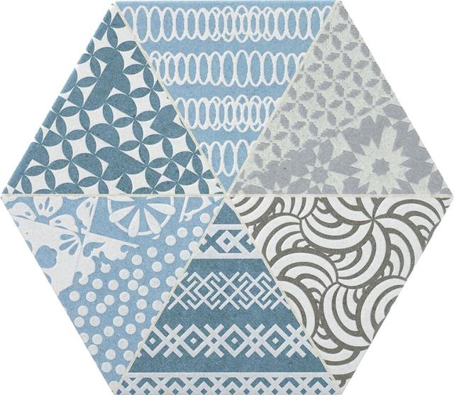 Hexa Mix-1 Gris Azul