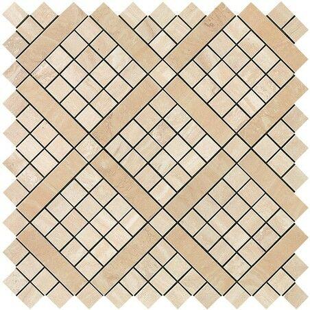 9MVA Travertino Alabastrino Diagonal Mosaic