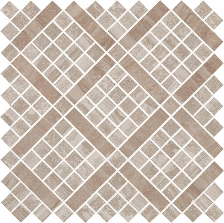 9MVB Travertino Silver Diagonal Mosaic