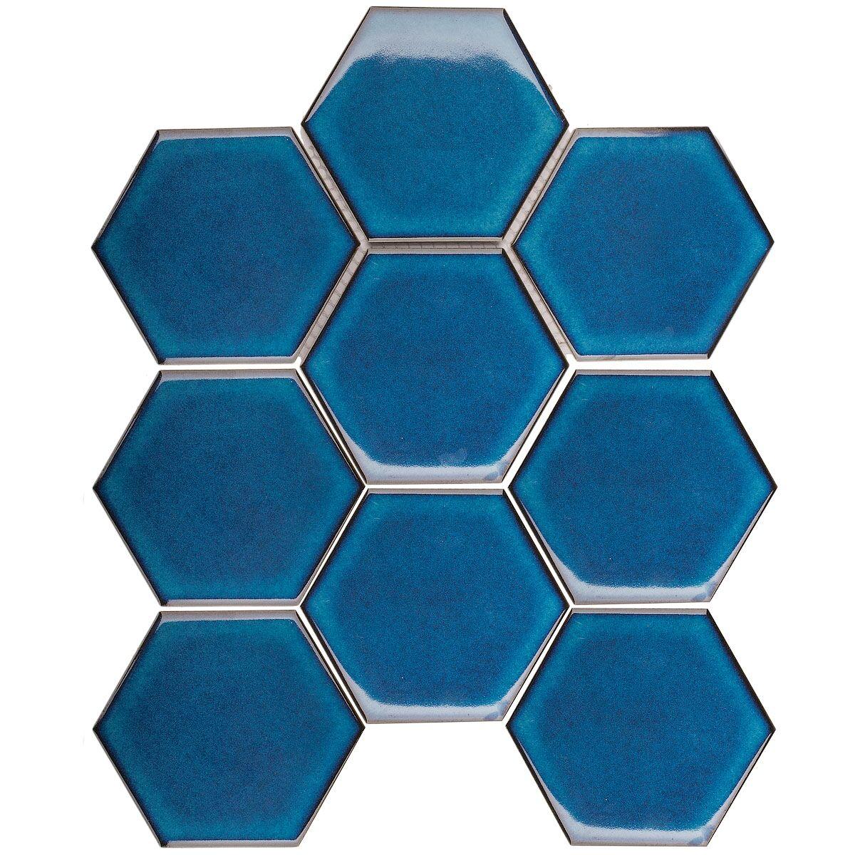 Hexagon big Deep Blue Glossy (JJFQ80048)